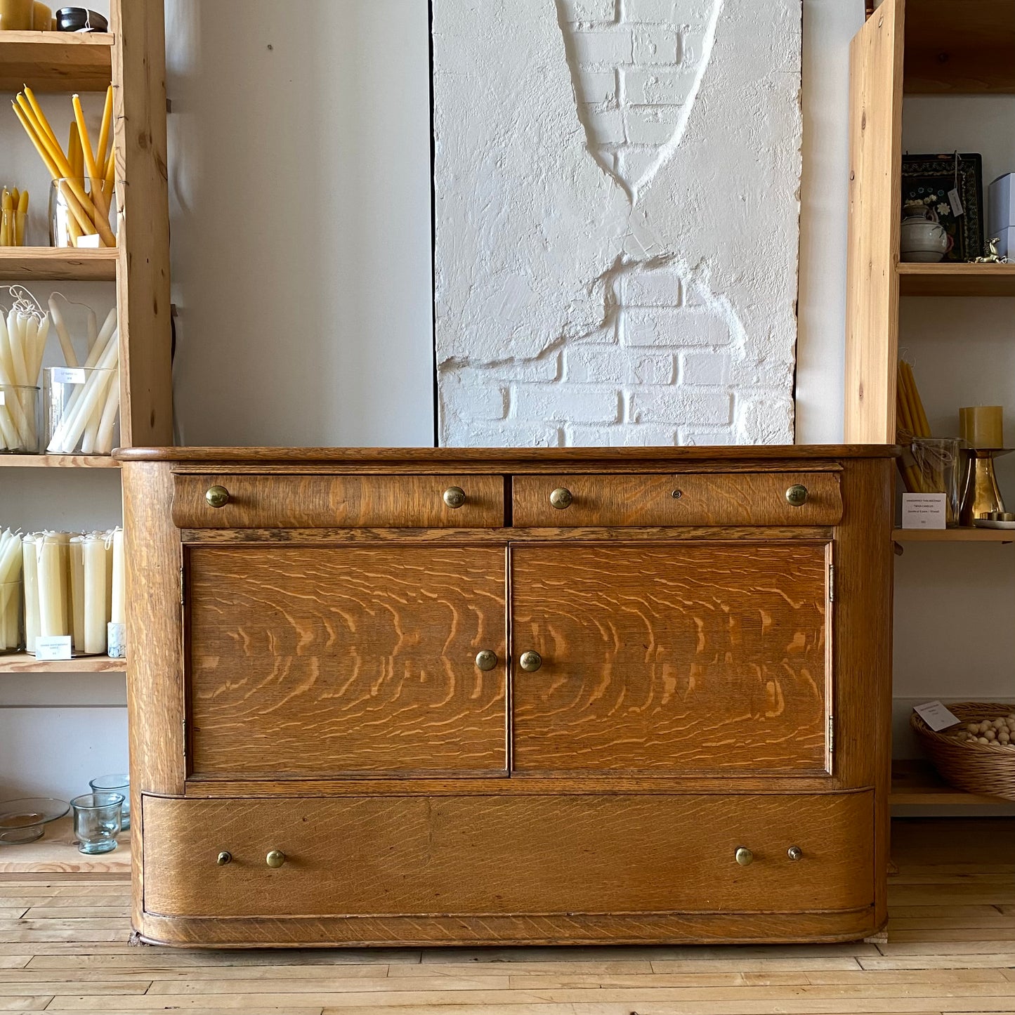 Antique Quarter-sawn Oak Cabinet