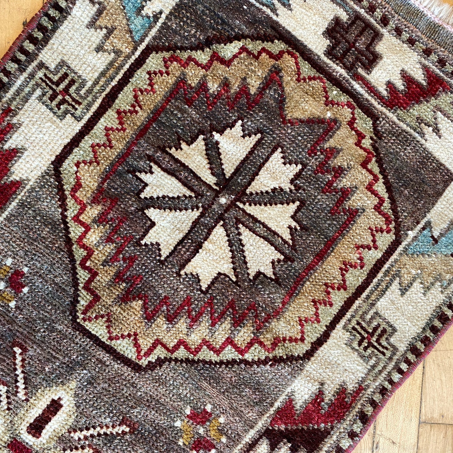 Vintage Turkish Mini Rug (3’6” x 1’5.5”)