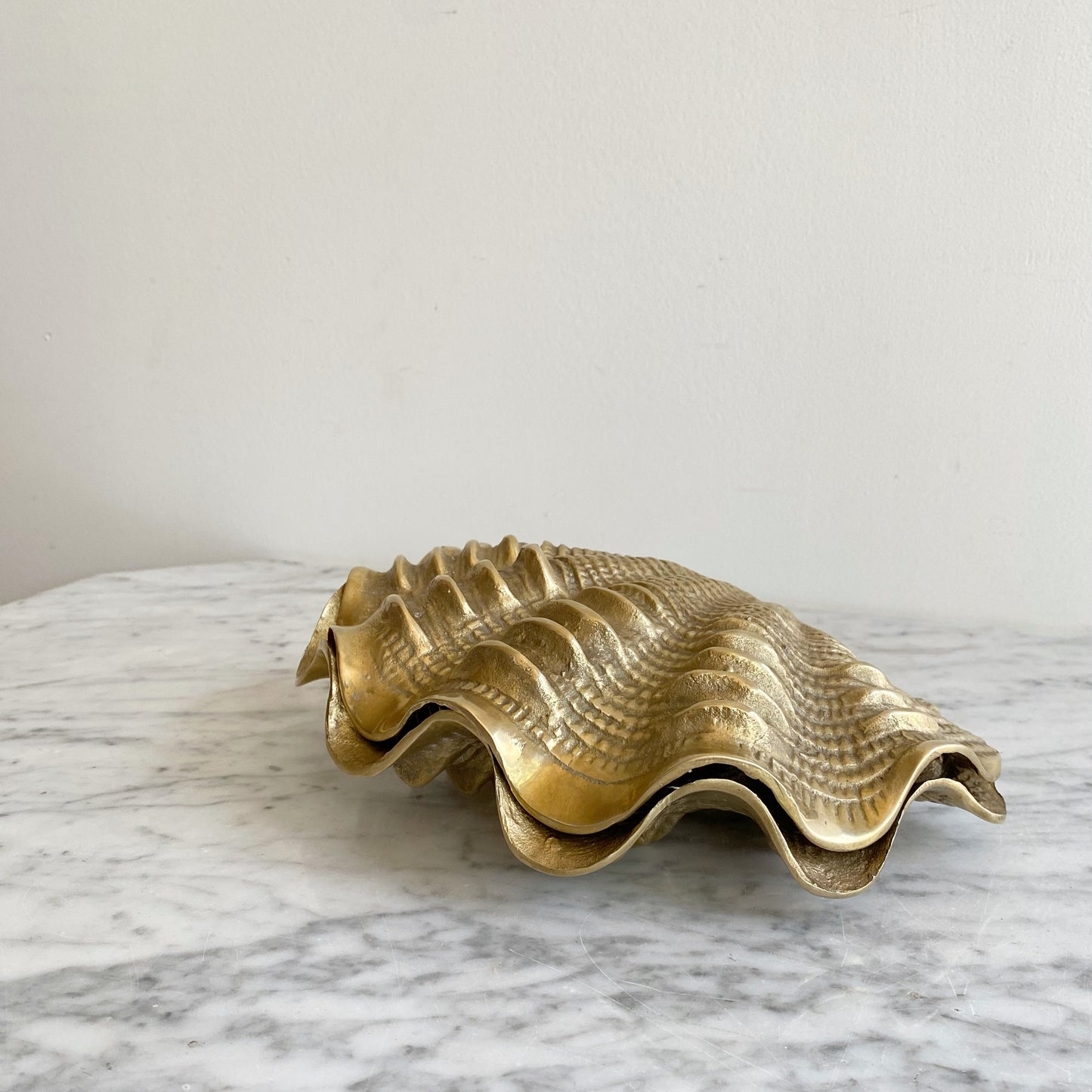 XL Vintage Brass Oyster Shell (NAUTICAL COLLECTION)