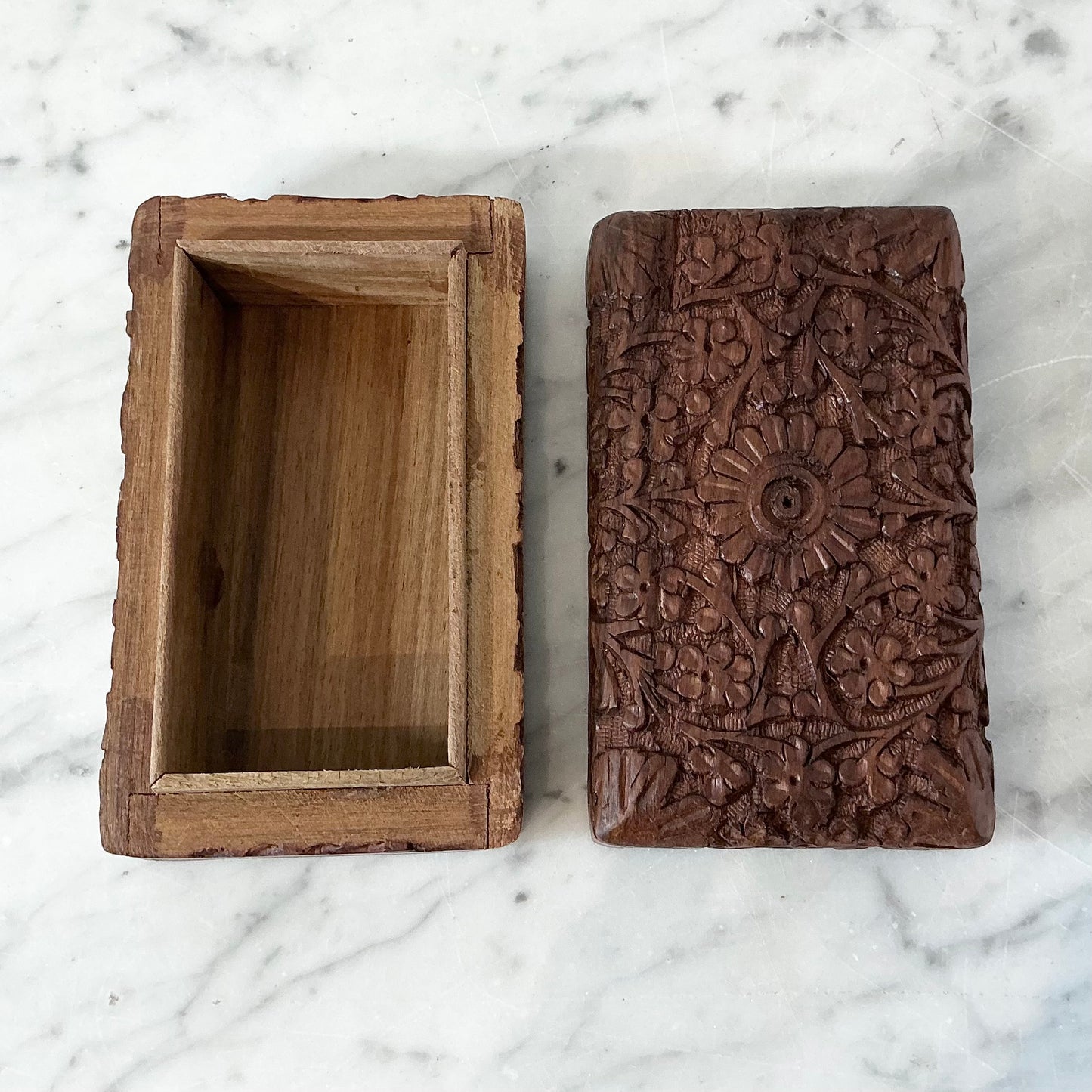 Vintage Wooden Carved Box