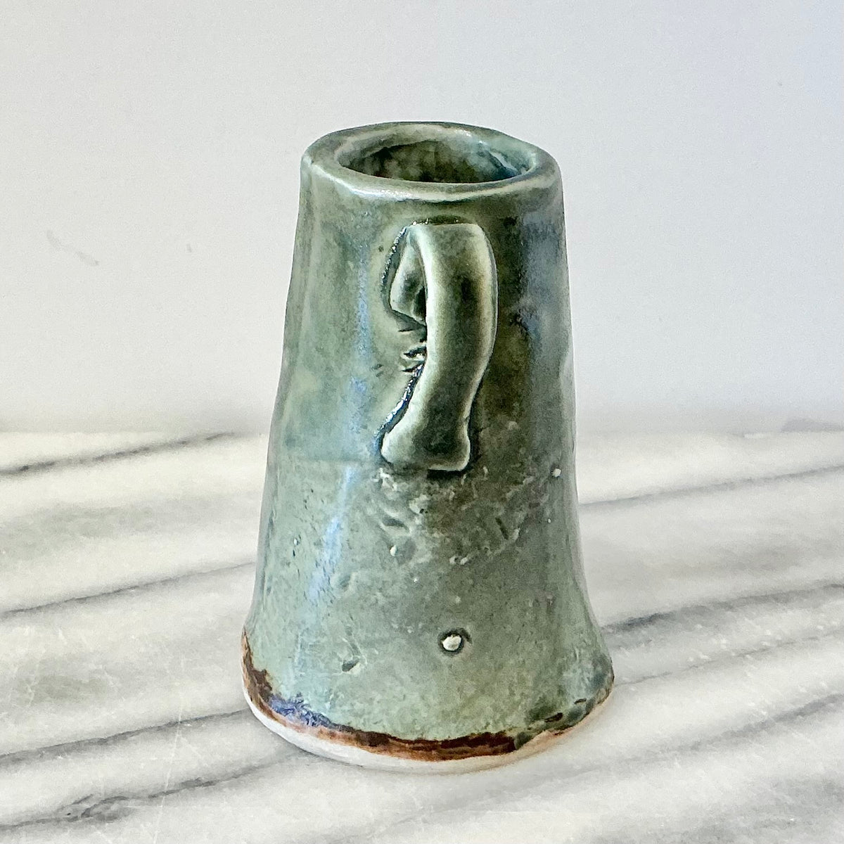 Vintage Mini Pottery Vase with Handles