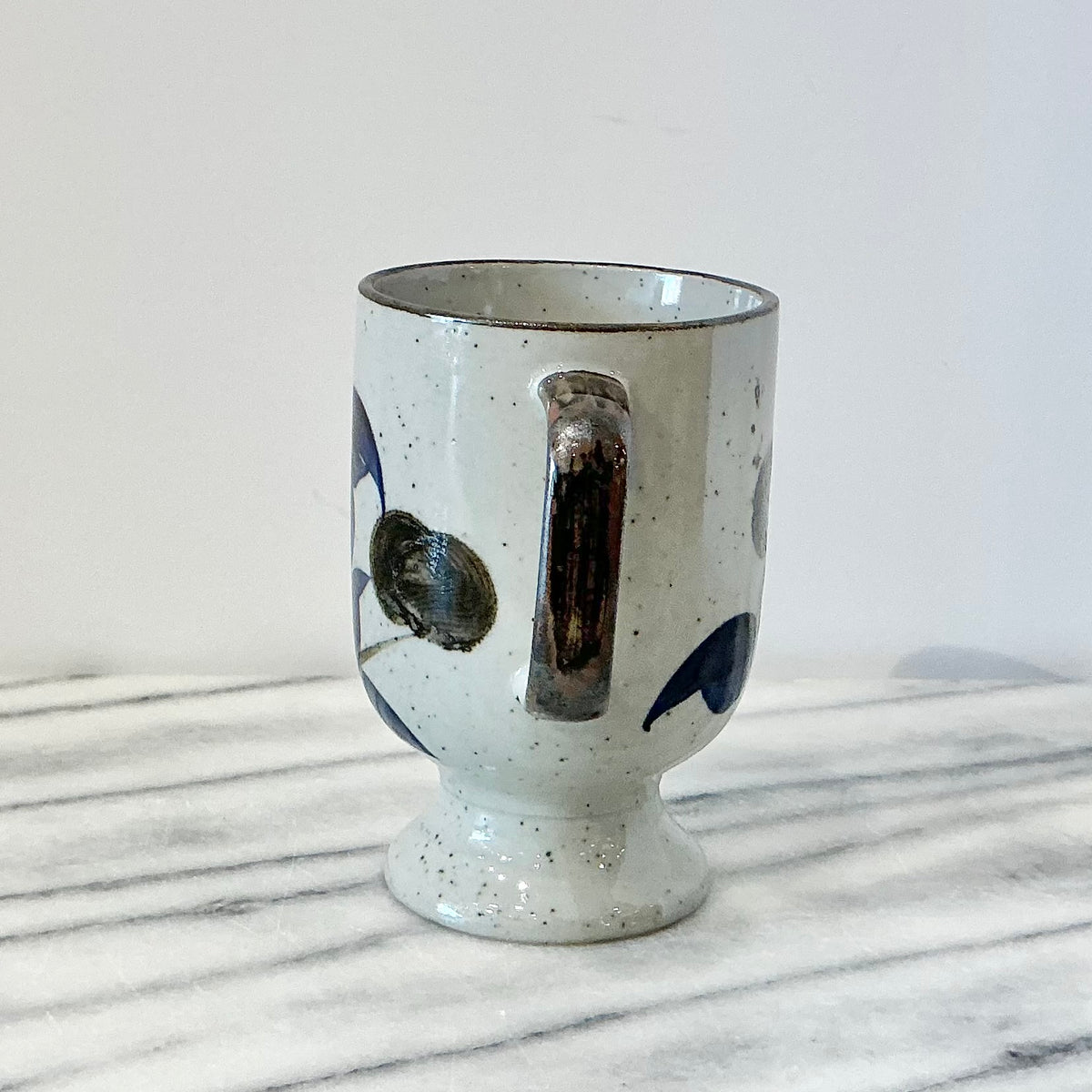 Vintage Footed Ceramic Mug