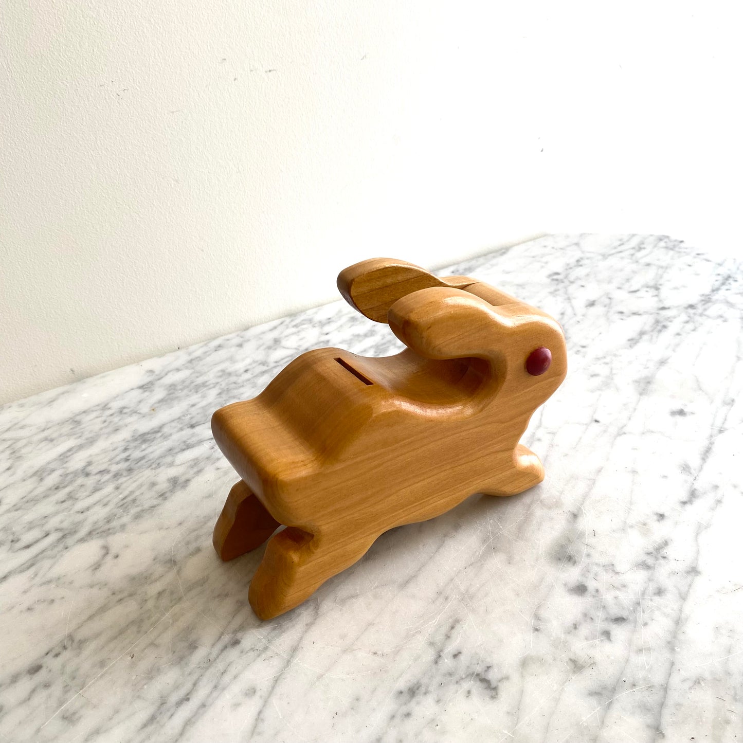 Vintage Wooden Bunny Bank