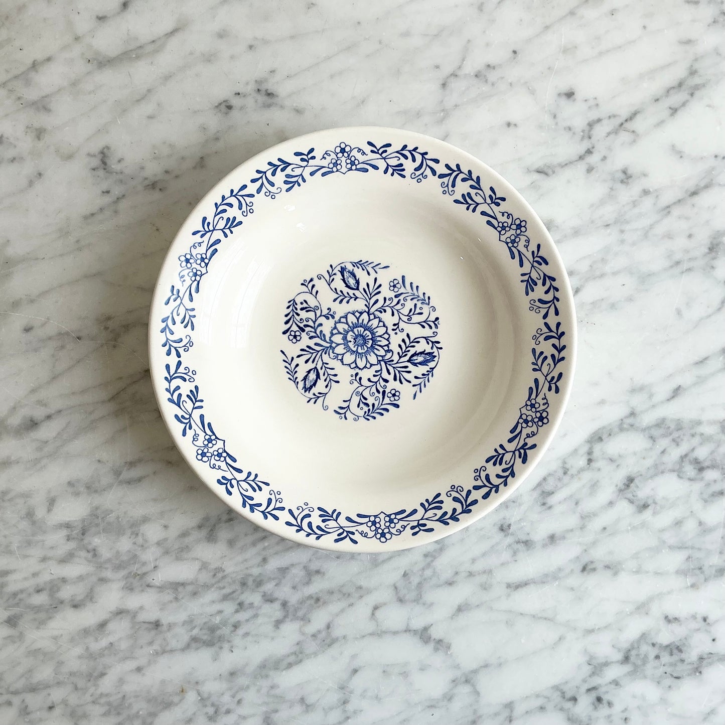 Large Vintage Blue + White Bowl by Oxford