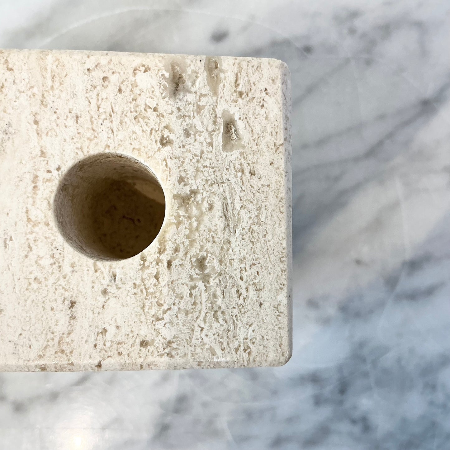Found Travertine Marble Organizer
