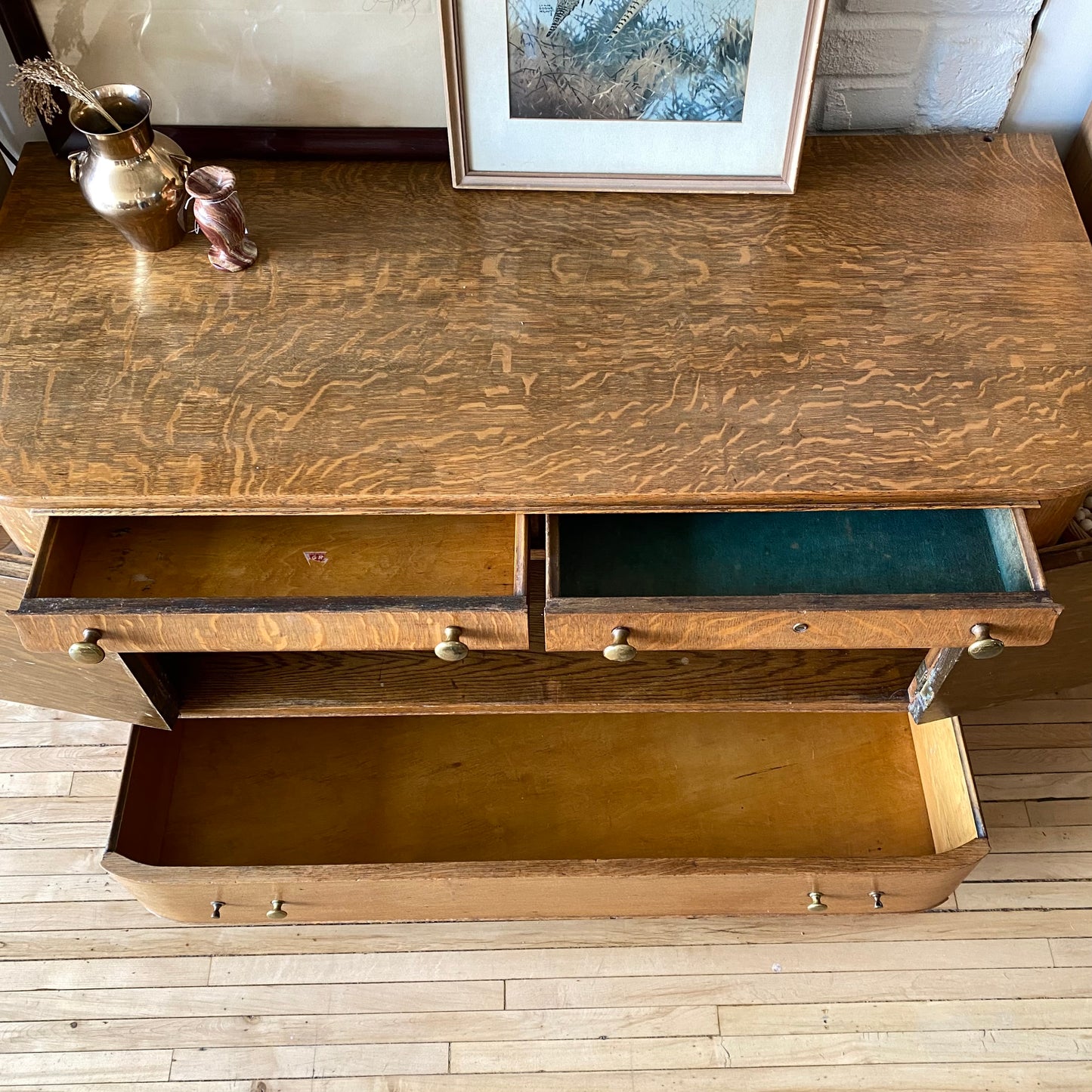 Antique Quarter-sawn Oak Cabinet