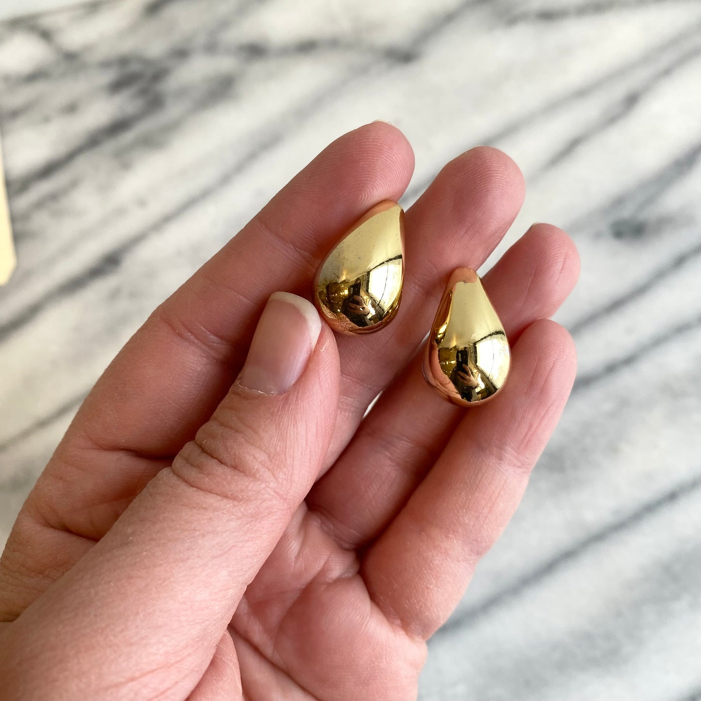 Large Vintage Golden “Drop” Earrings