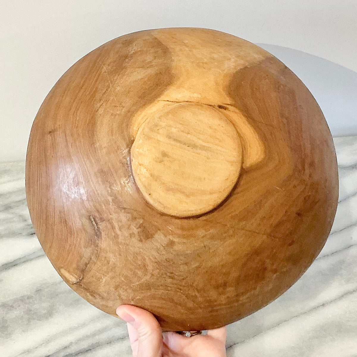 Vintage Rustic Turned Wood Bowl