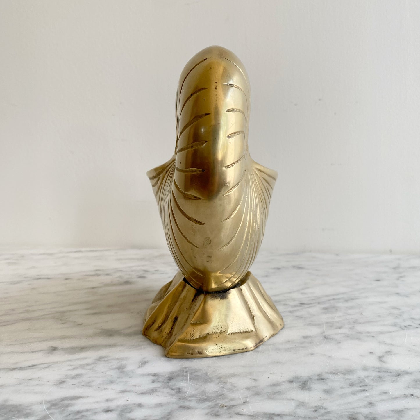 Large Vintage Brass Seashell Planter (NAUTICAL COLLECTION)