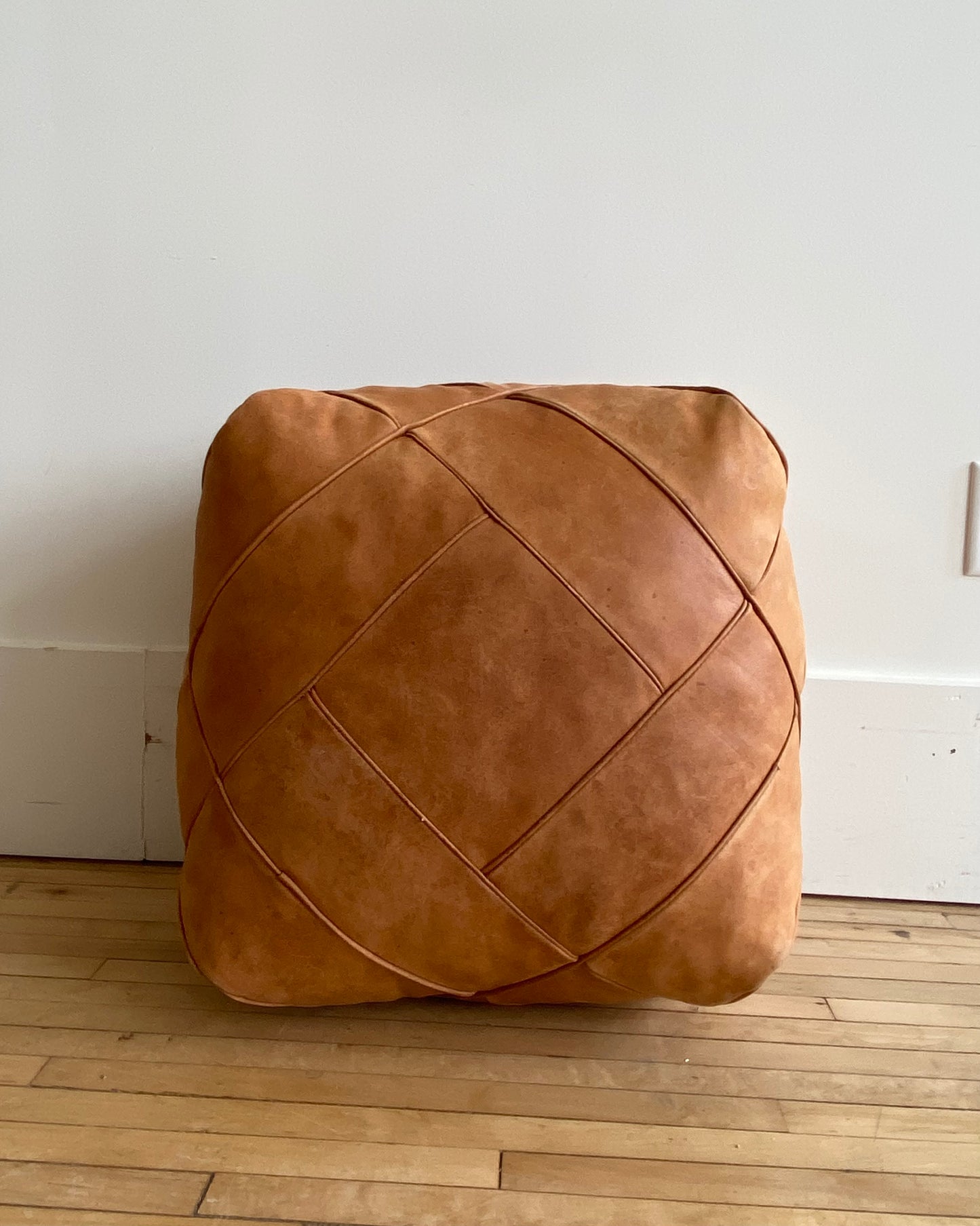 Found Leather Pouf