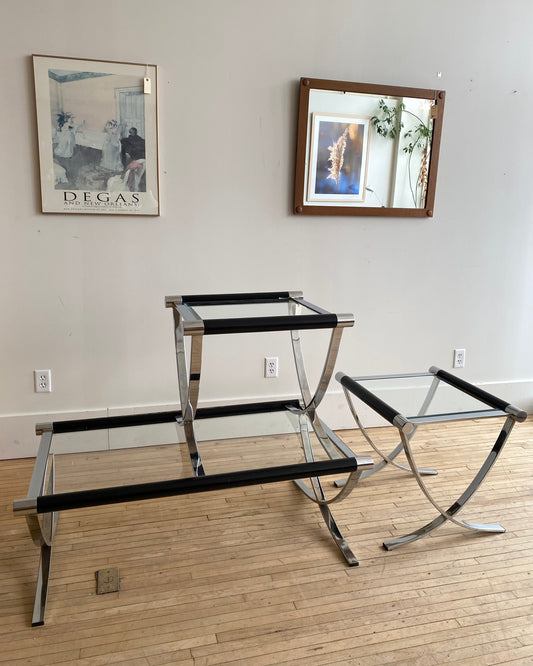 Contemporary Modern Chrome + Ebony Table (choose)
