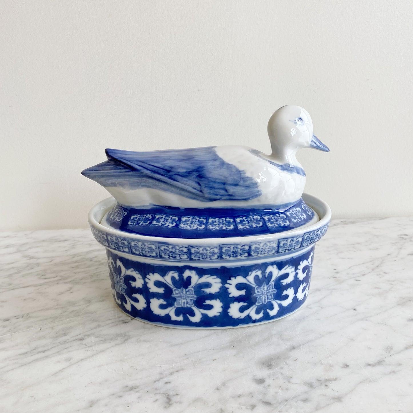 Vintage Hand-painted Porcelain Duck Tureen