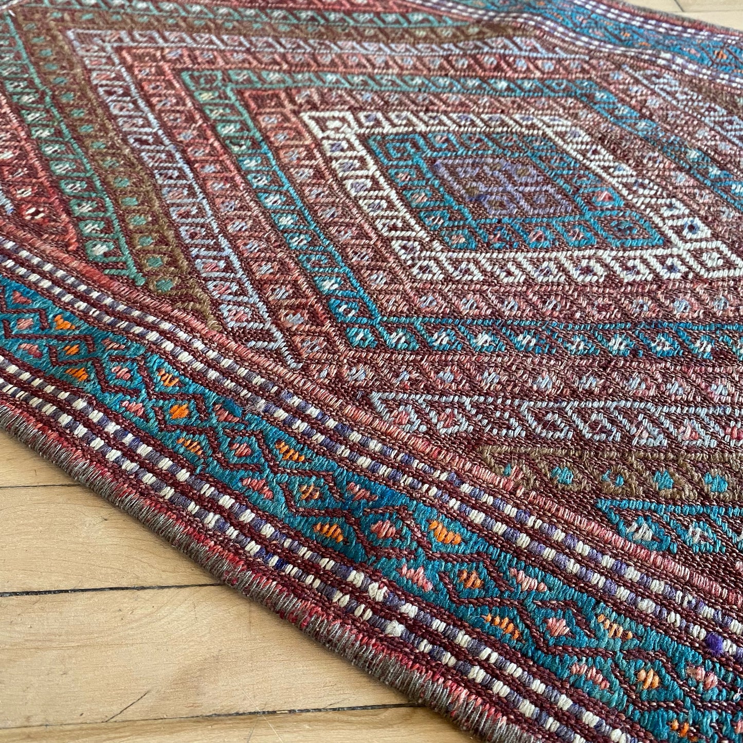 Vintage Hand-Woven Turkish Mini Rug (1'6" x 2'9.5")