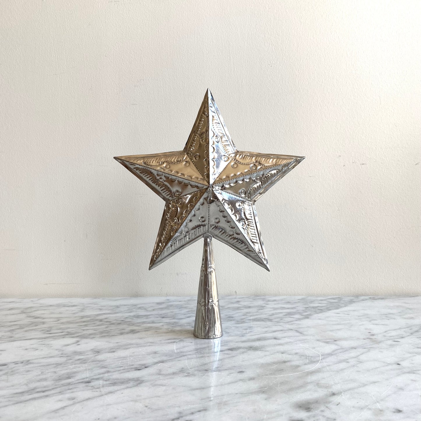 Embossed Tin Star Tree Topper