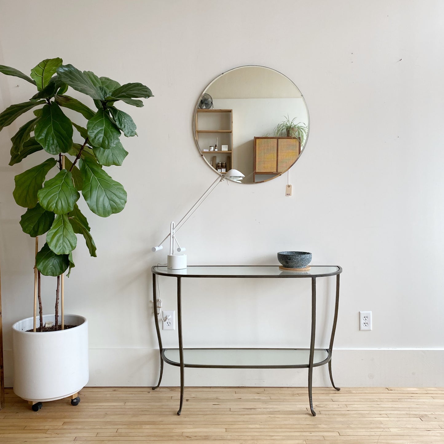 Found Iron + Glass Console Table with Shelf