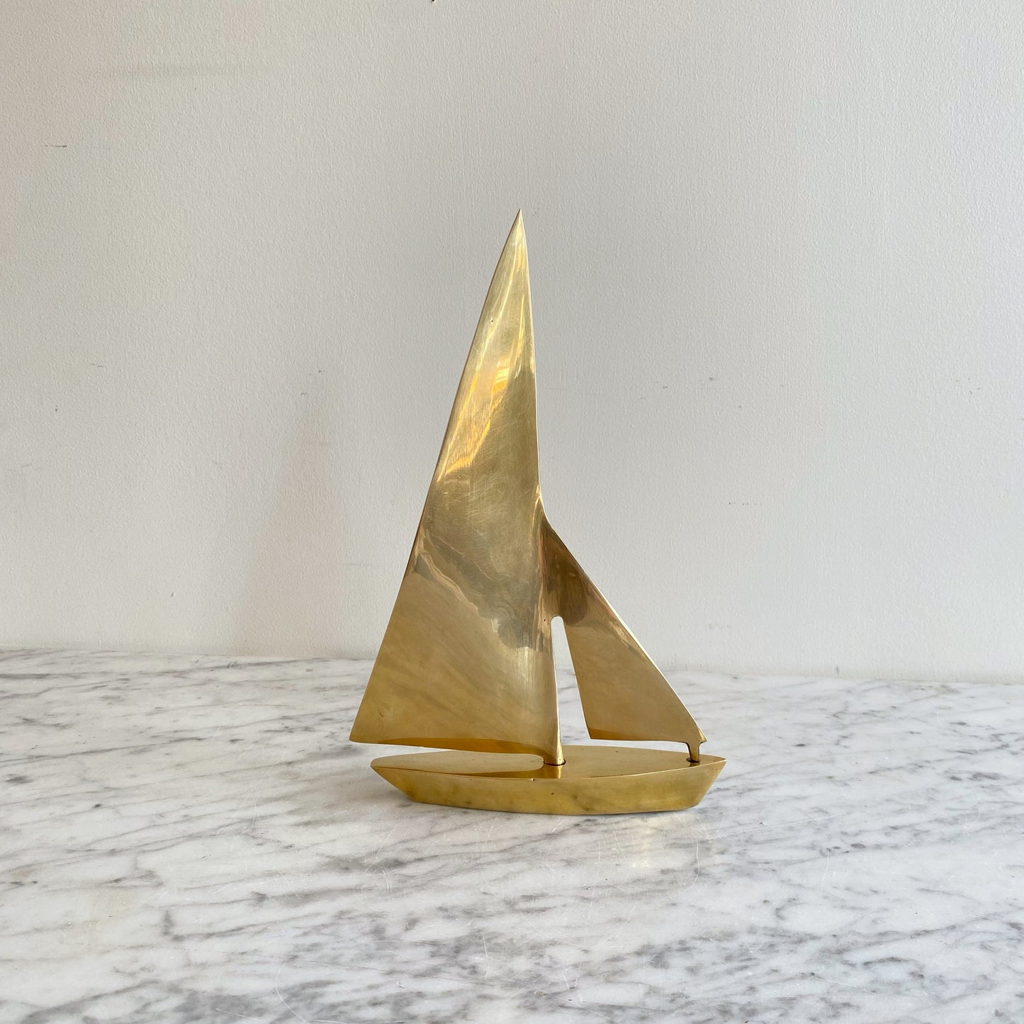 Large Vintage Brass Sailboat, 10” (NAUTICAL COLLECTION)