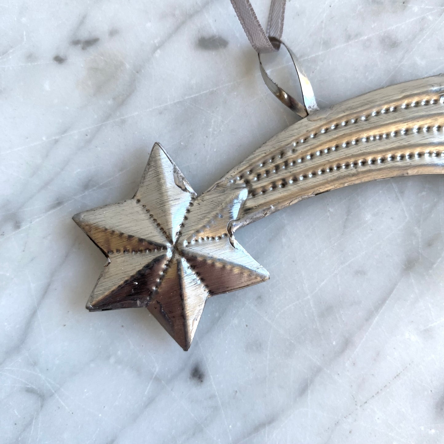 Embossed Tin Shooting Star Ornament