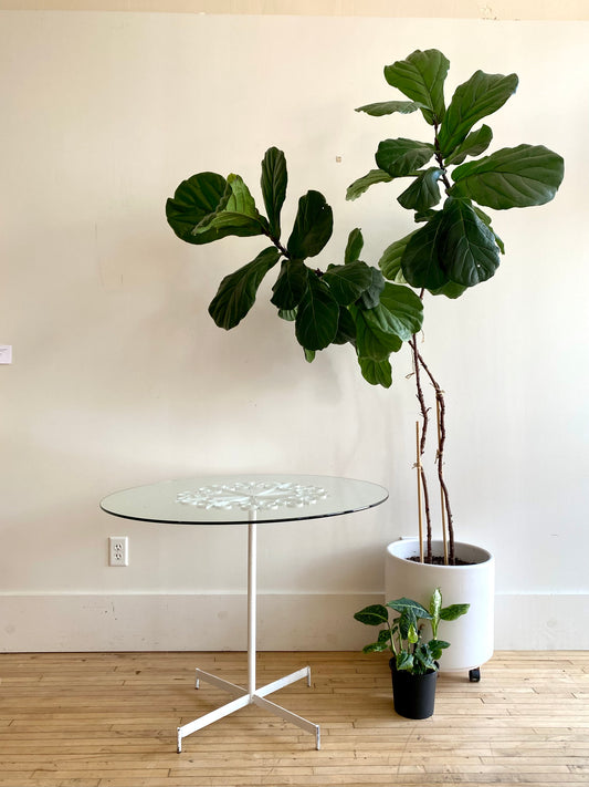 Vintage Arthur Umanoff White Metal Bistro Table