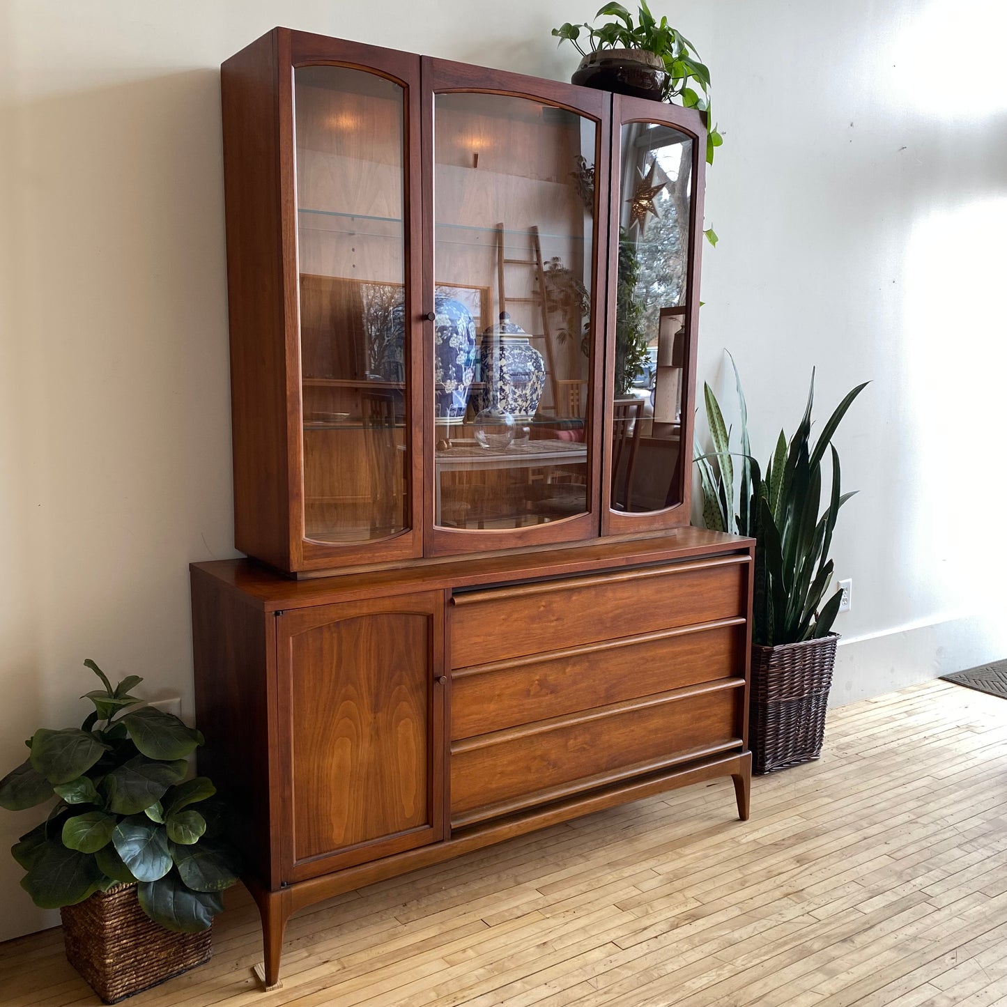 Vintage Walnut Hutch by Lane