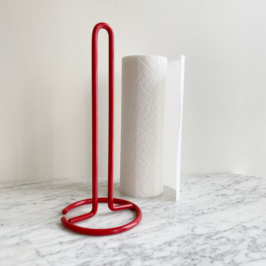 Found Red Metal Paper Towel Holder