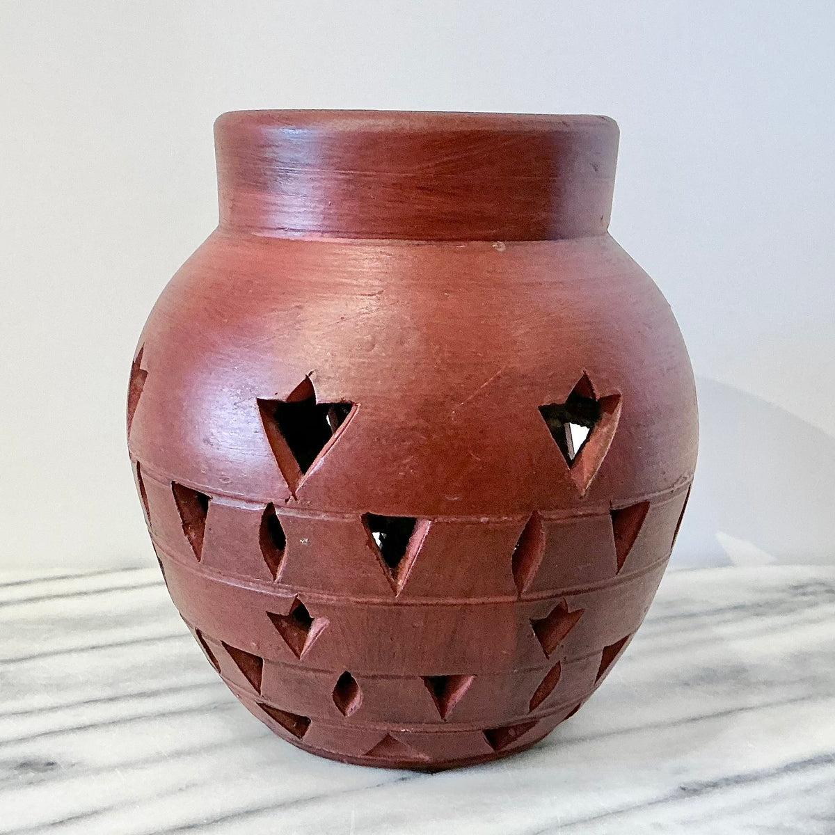 Vintage Cutout Ceramic Vase