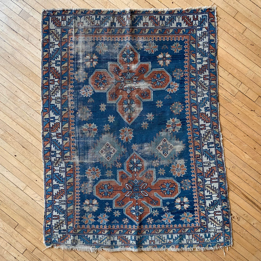 Antique Hand-knotted Rug (3’3” x 4’2”)