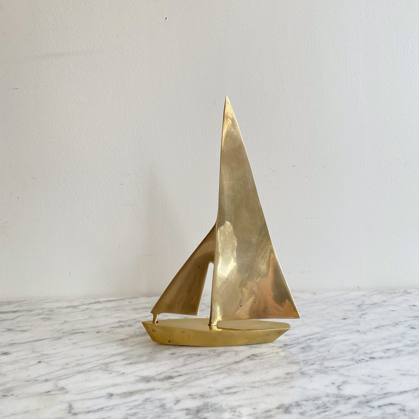 Large Vintage Brass Sailboat, 10” (NAUTICAL COLLECTION)