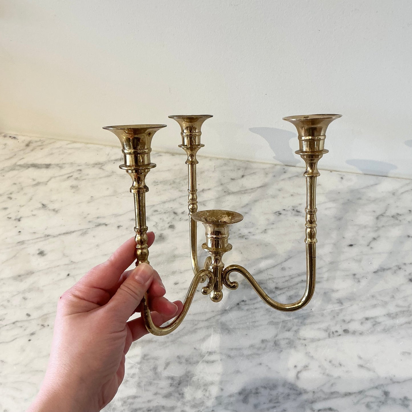 Vintage Brass 3 Armed Table Candelabra