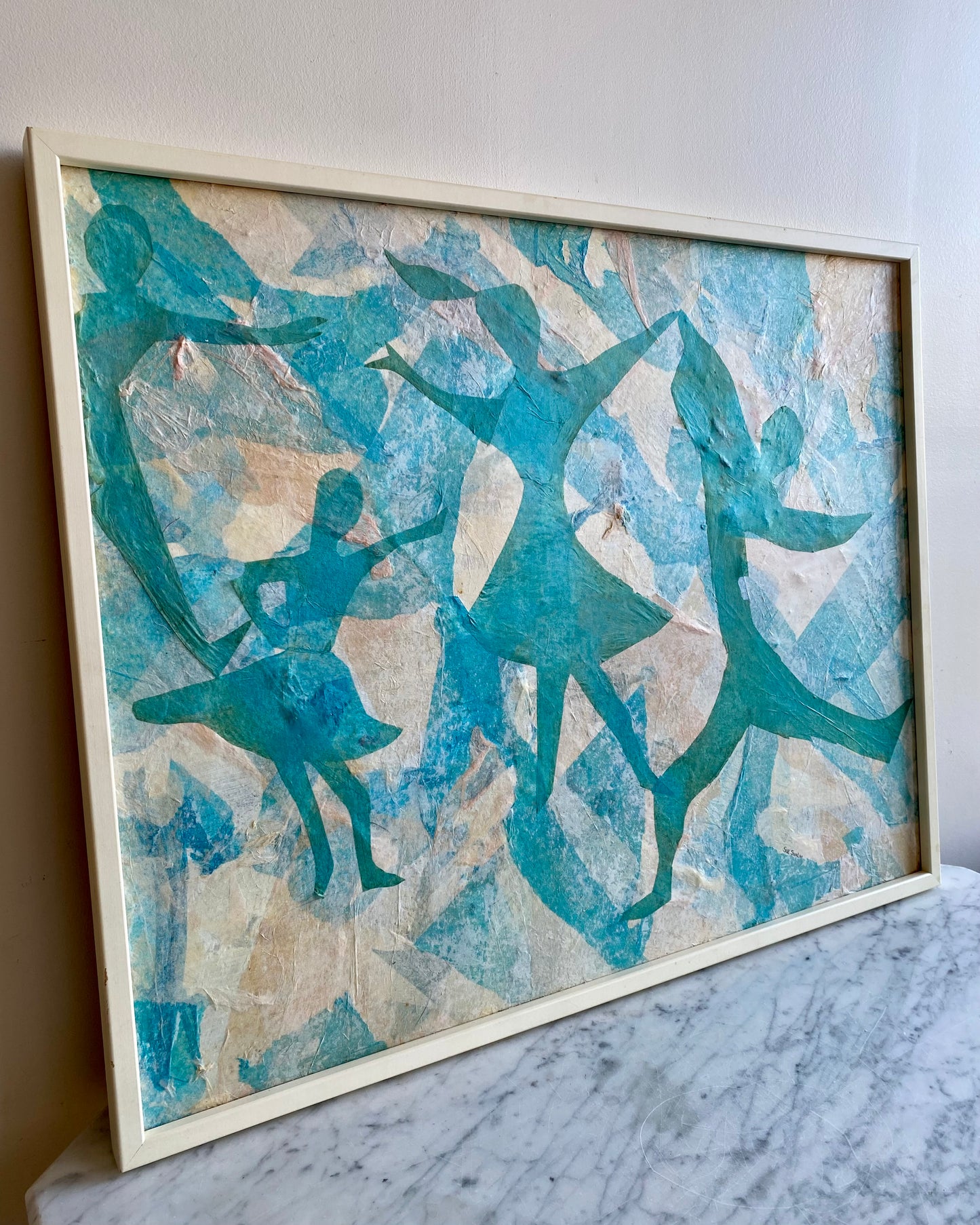 Vintage Original Collage Art by Sue Swalm (24 x 30)