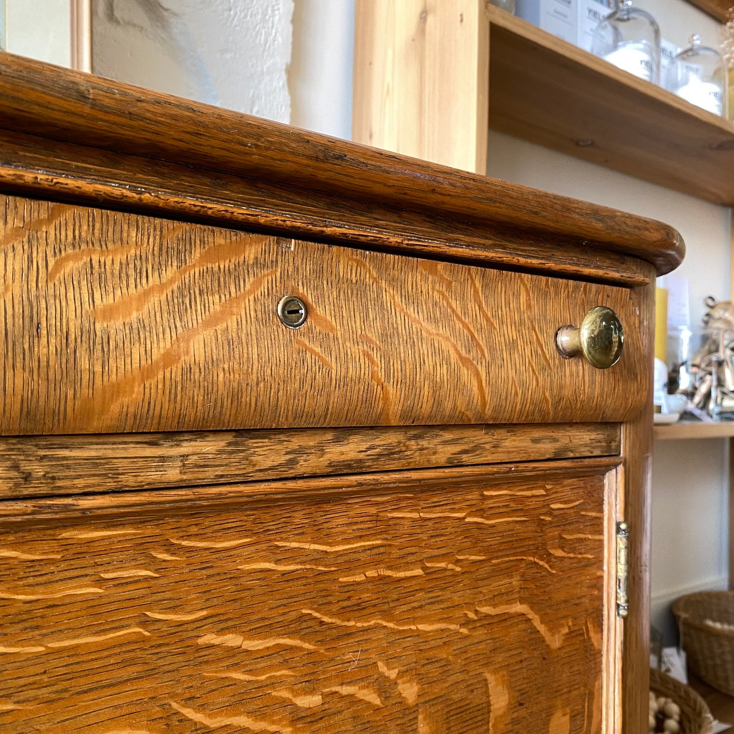 Antique Quarter-sawn Oak Cabinet