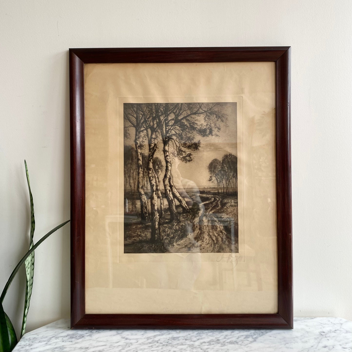 Antique Original Landscape Engraving / Print (22.5 x 28.5)