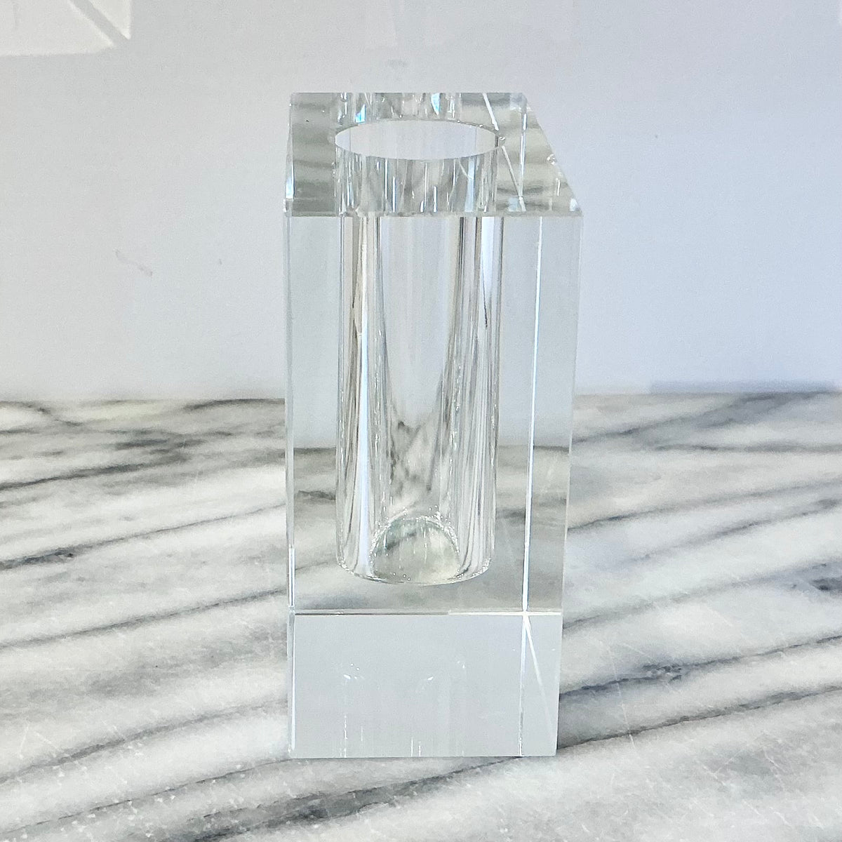 Vintage Heavy Crystal "Block" Vase