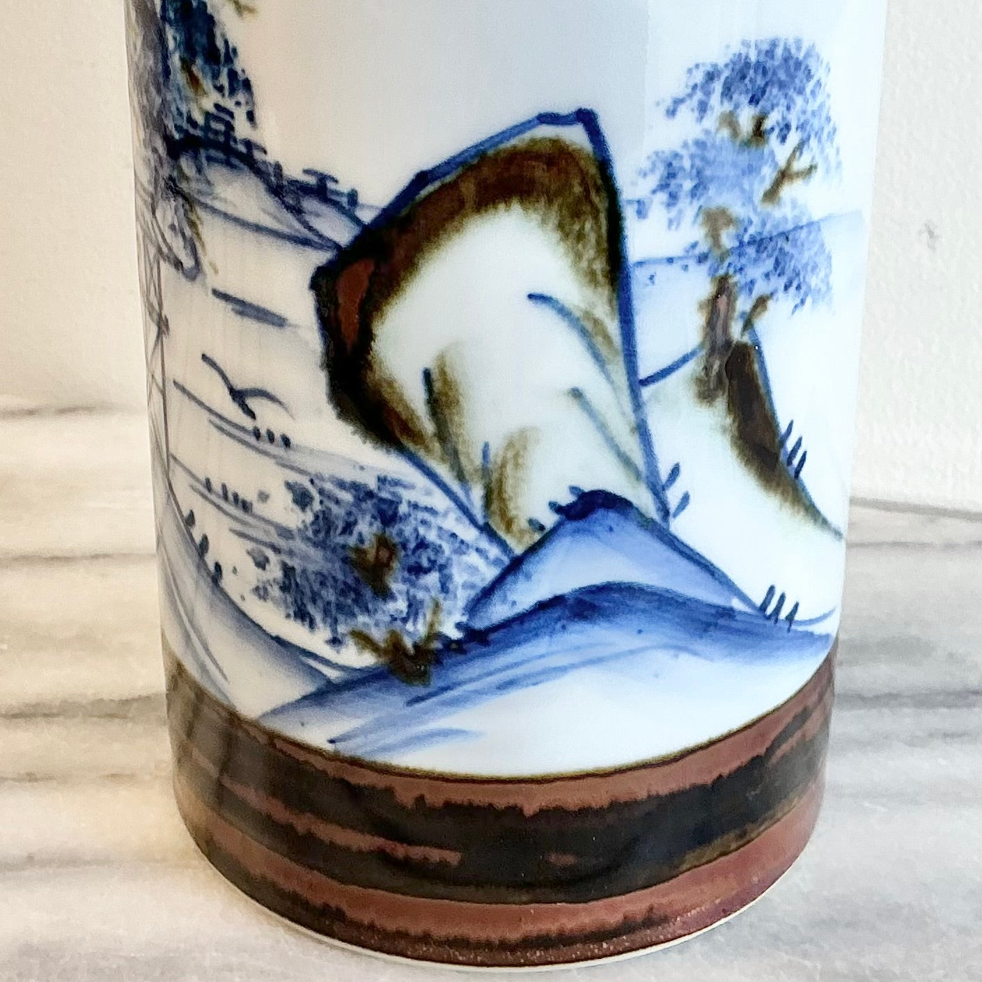 Vintage Ceramic Painted Asian Vase