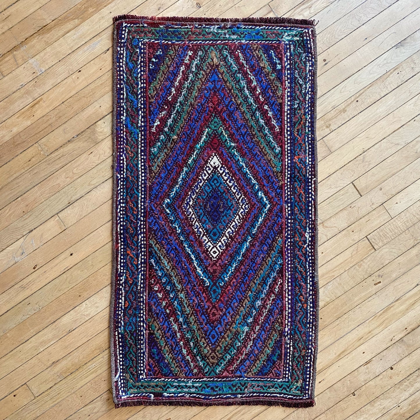 Vintage Hand-Woven Turkish Mini Rug (1'6" x 2'9.5")
