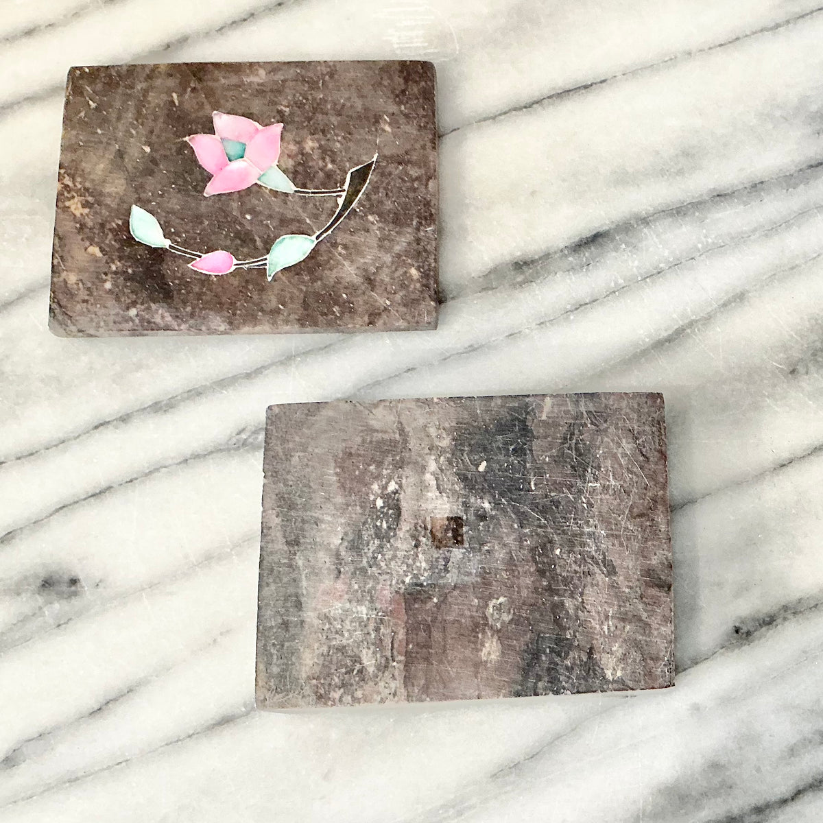 Vintage Stone Box with Inlay