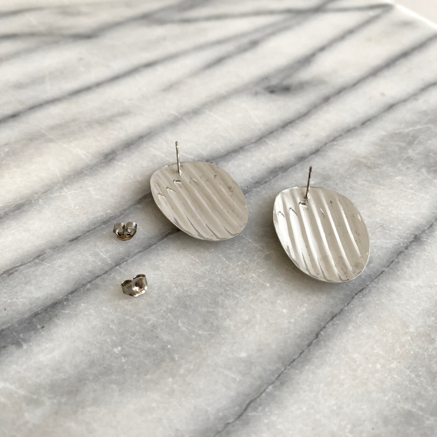 Vintage Silver “Ripple” Earrings