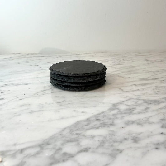 S/4 Found Slate Coasters