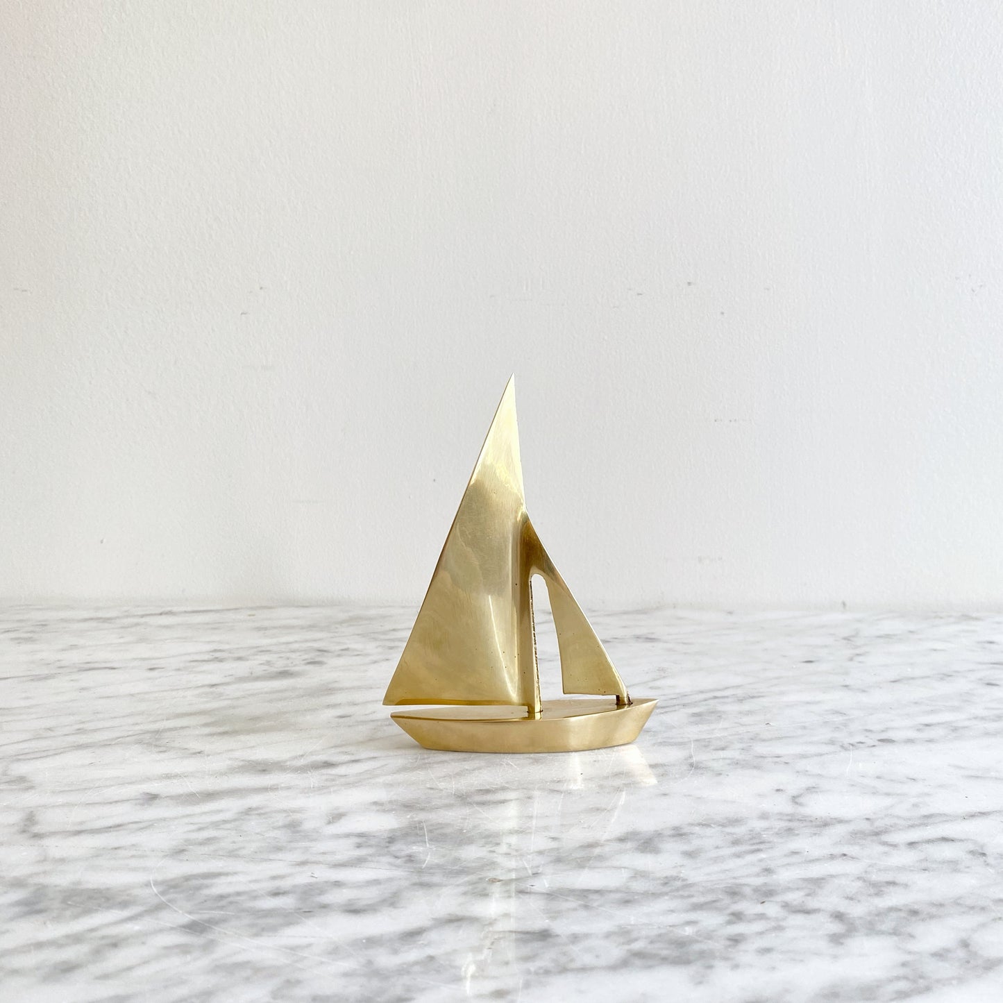 Small Vintage Brass Sailboat, 5.25” (NAUTICAL COLLECTION)