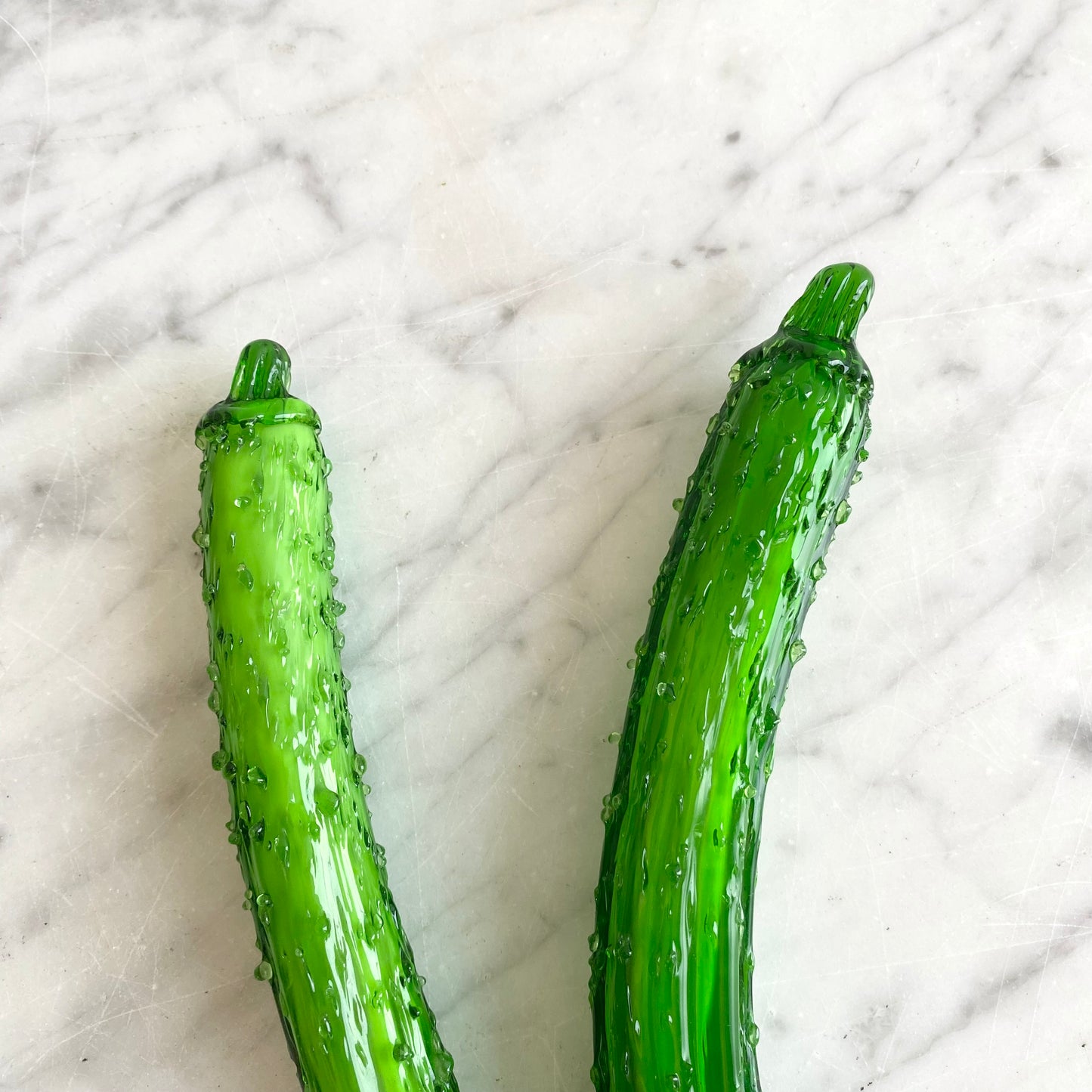 Pair of Vintage Glass Cucumbers