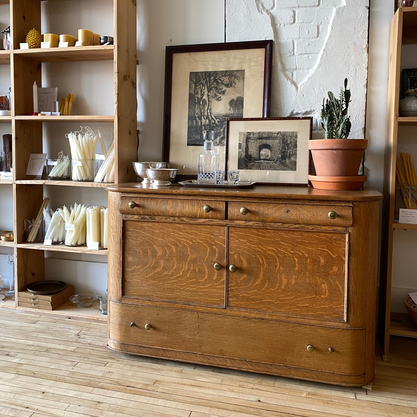 Antique Quarter-sawn Oak Cabinet