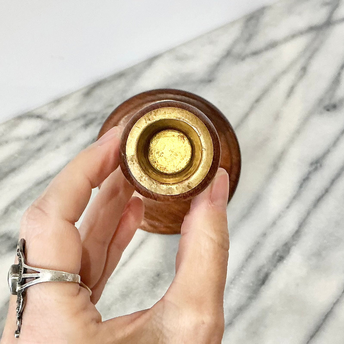 Vintage Spiral Wooden Candle Holder