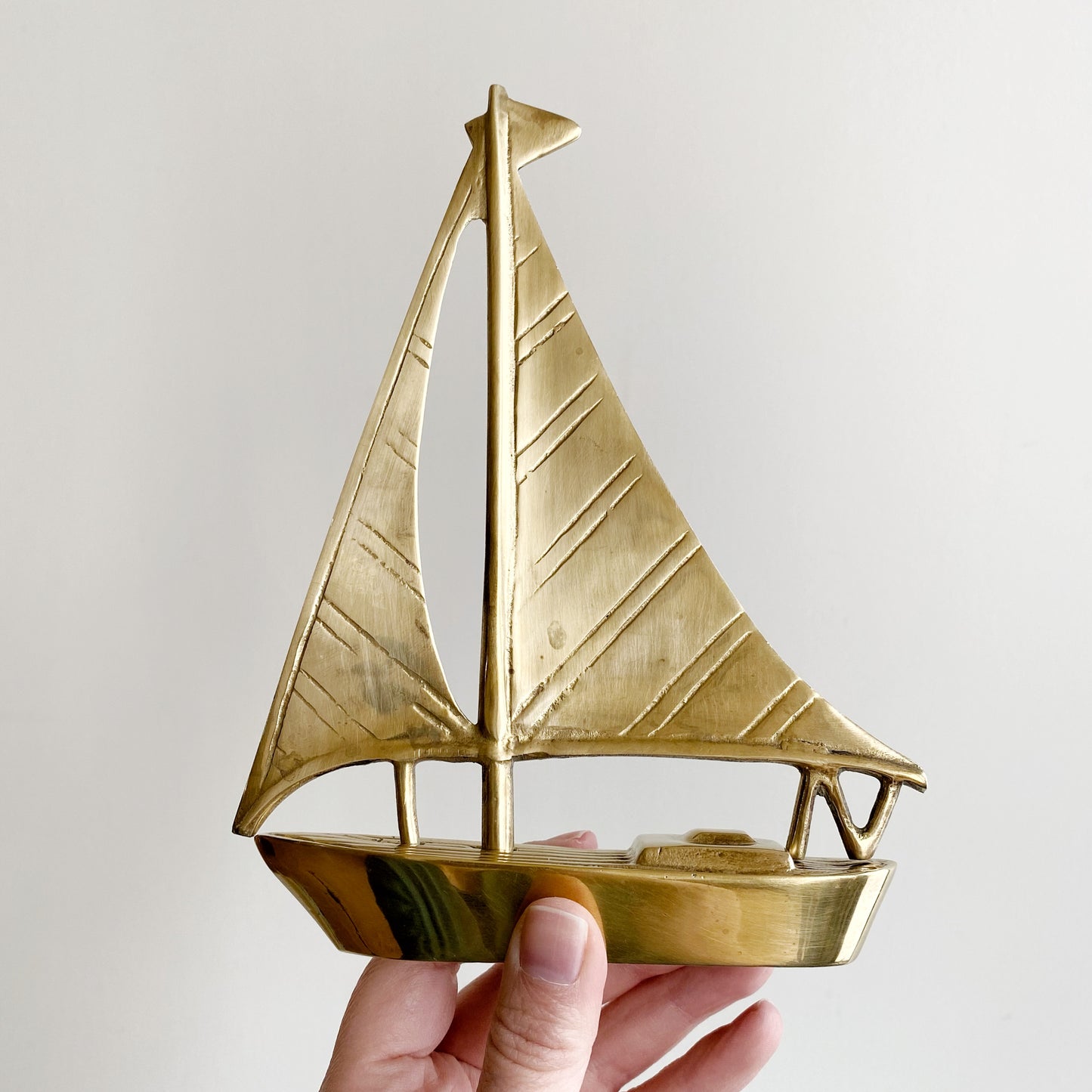 Vintage Brass Sailboat, 7.5"