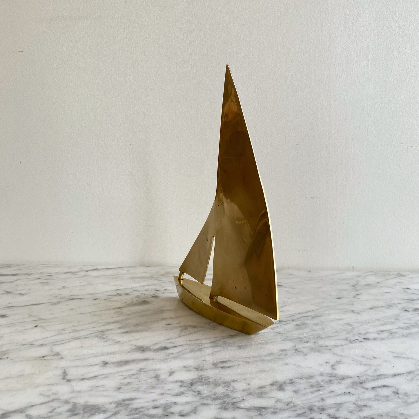 Large Vintage Brass Sailboat, 10” (NAUTICAL COLLECTION)