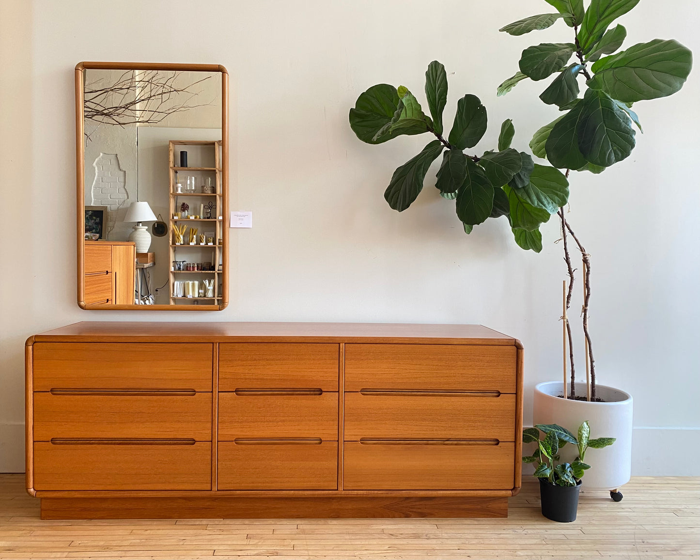 Contemporary Teak 9-Drawer Dresser / Credenza