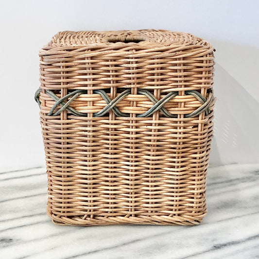 Vintage Wicker Tissue Box Cover