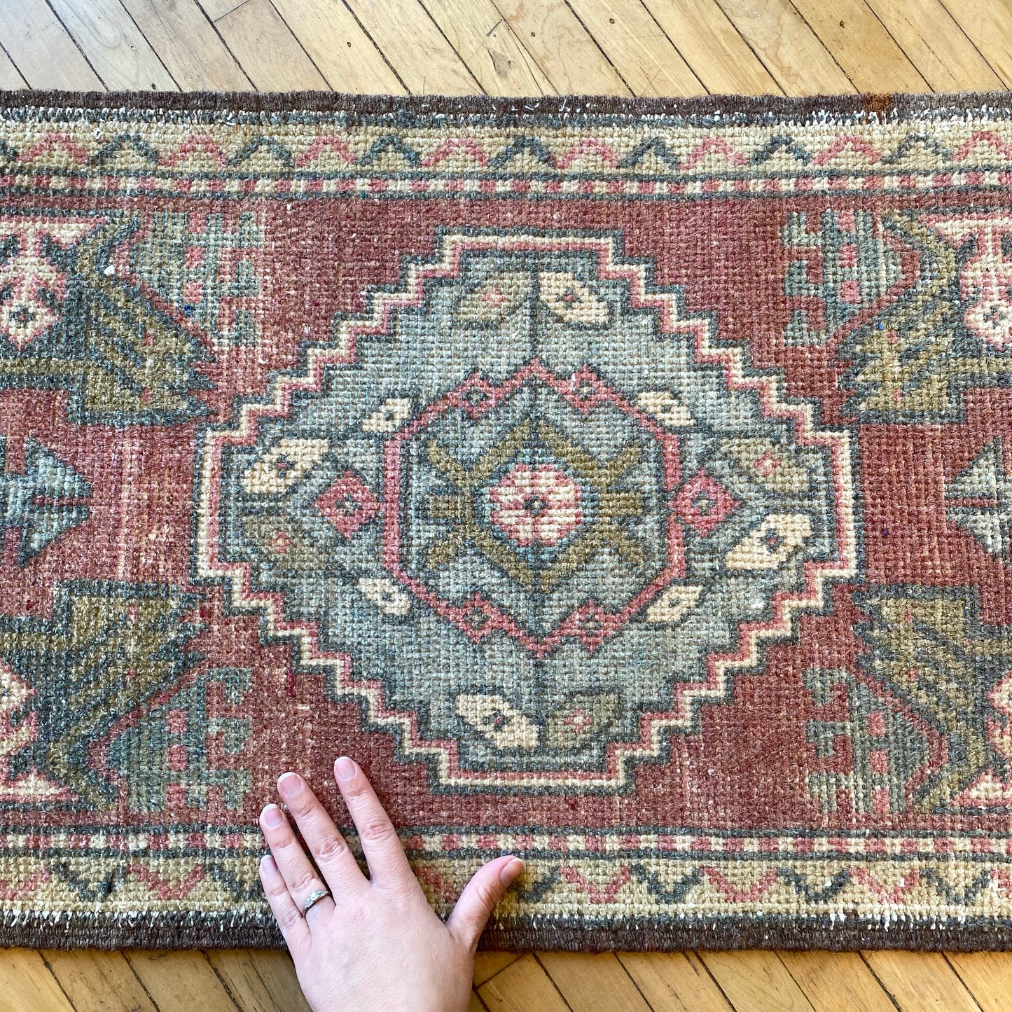 Vintage Turkish Mini Rug (3’1” x 1’8”)