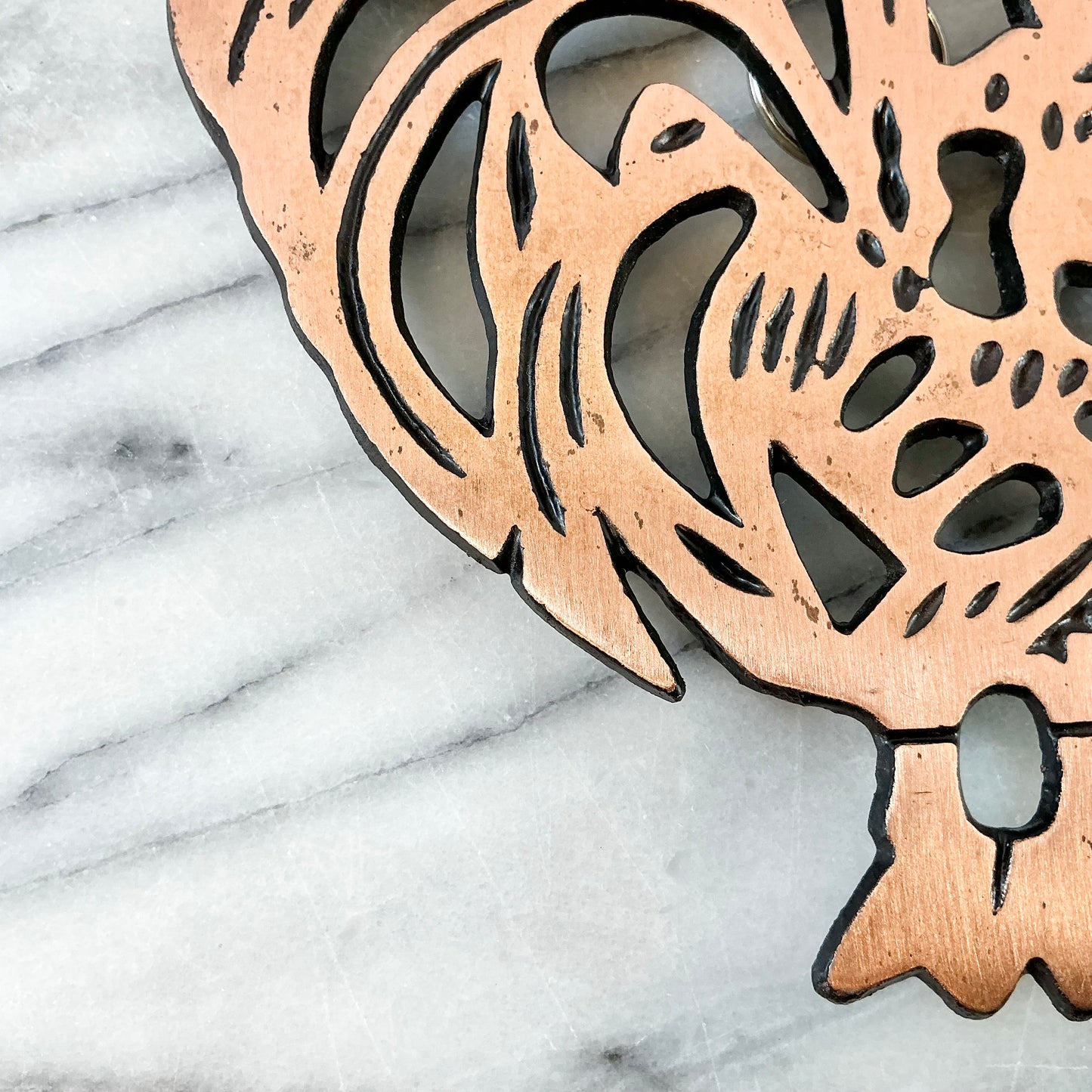 Vintage Cast Iron + Copper Rooster Trivet