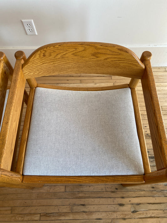 Pair of Vintage Oak Armchairs by Thonet