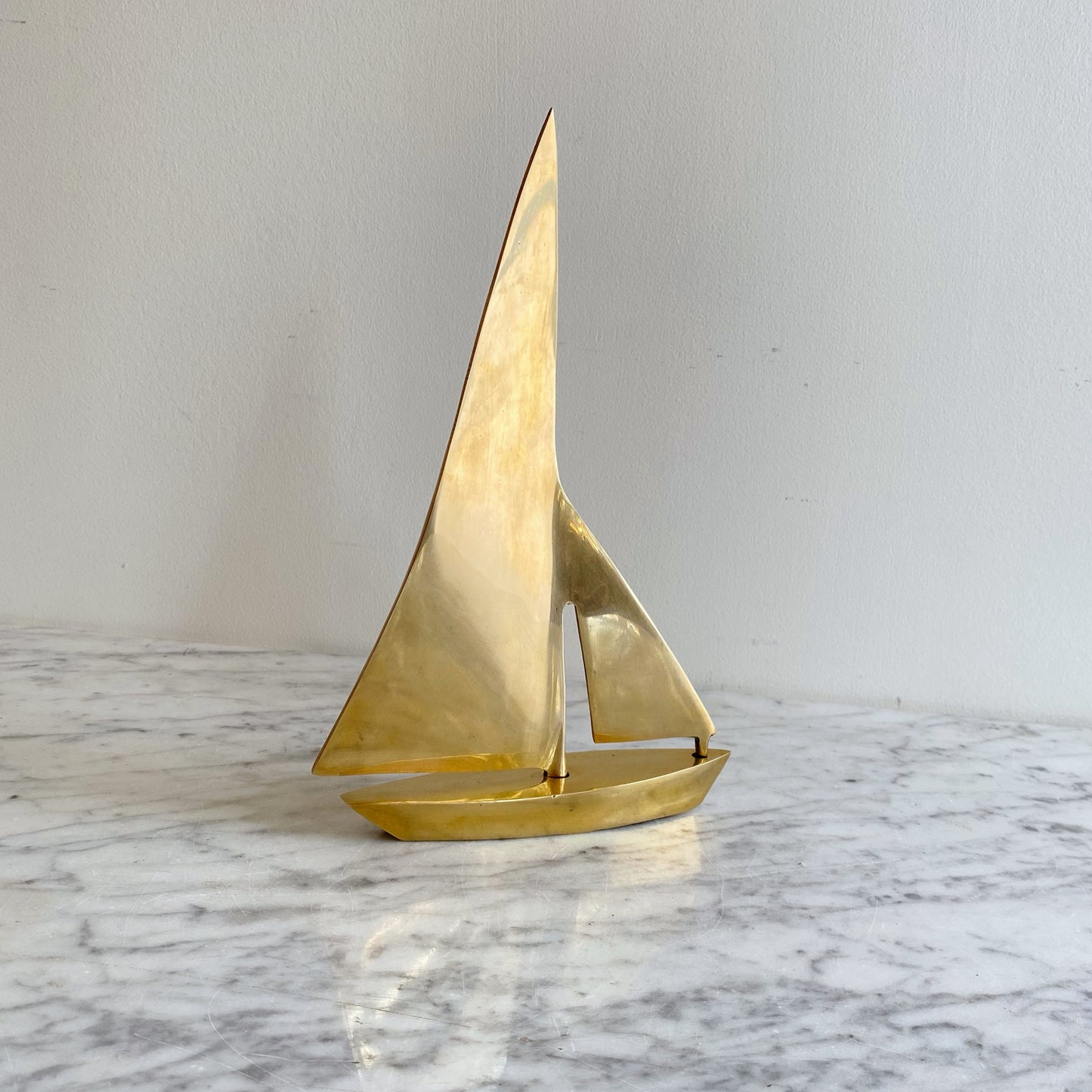 Large Vintage Brass Sailboat, 10” (NAUTICAL COLLECTION)