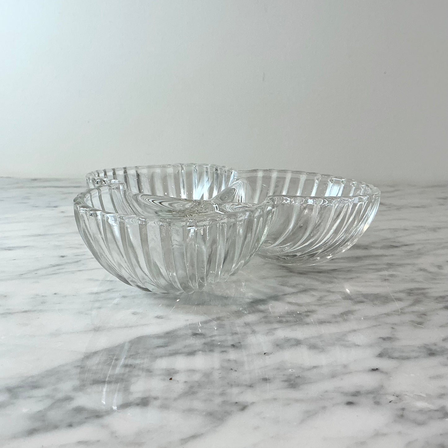 Vintage Glass Seashell Trio Dish